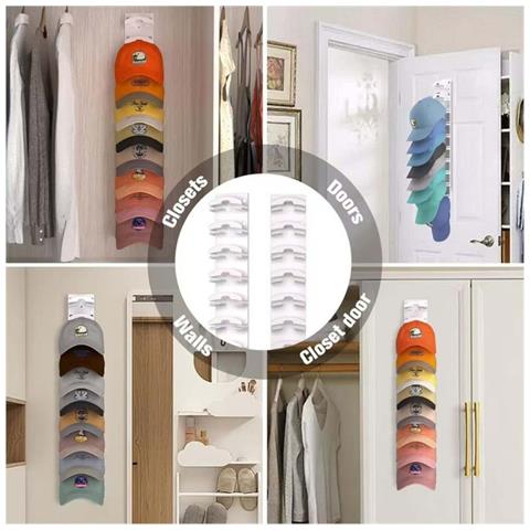 Organizzatore Da Parete Multistrato Per Cappellini Da Baseball - Porta Cappelli Facile Da Installare White - Foto 2