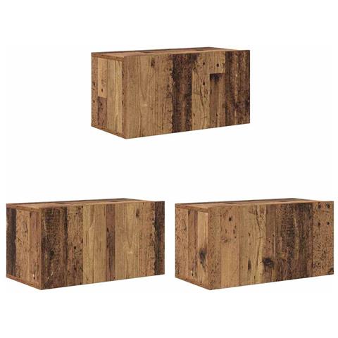 Mobile TV 3 pcs Marrone 60 x 30 x 30 cm Legno multistrato - Foto 1