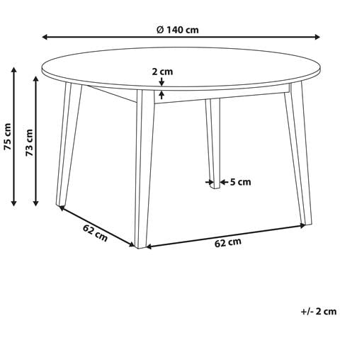 Tavolo Da Pranzo Huntley Rovere Chiaro 140 Cm 140 Cm - Foto 7