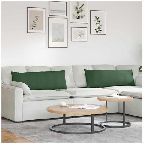 Cuscini da Divano 2 pcs Verde Scuro 120 x 40 cm - Foto 2
