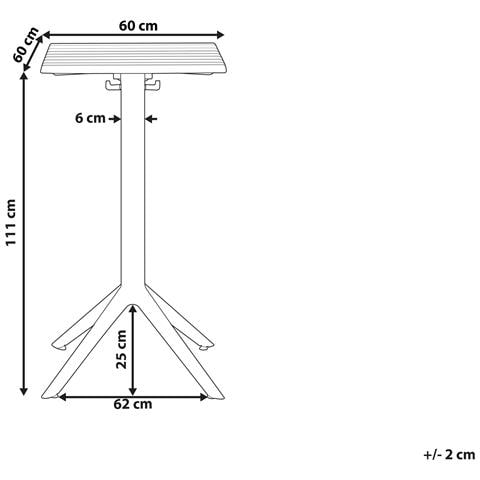 Tavolo Da Bar Da Giardino Lemnos 60 Cm 60 Cm Nero - Foto 6