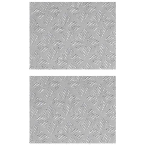Dischi Quadrati 2 pcs Argento 50 x 40 cm Alluminio - Foto 1