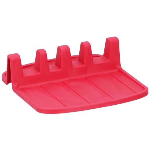 Porta Cucchiaio Compatto In Silicone Antiscivolo 15x14 Cm, Rosso - Foto 1