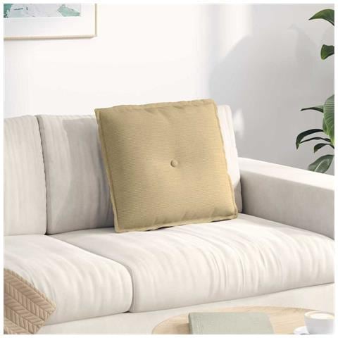 Cuscino per Schiena Grigio Verde 50 x 45 cm Tessuto in Cords - Foto 2