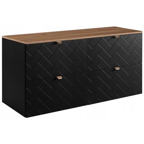 | Mobile sottolavabo 120 cm - Noir Mat - Mobili bagno - Mobili bagno - Mobile sottolavabo - Piano di lavoro marrone - Foto 1