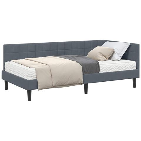 Struttura Letto Angolare con Materasso 2 pcs Grigio Velluto - Foto 1