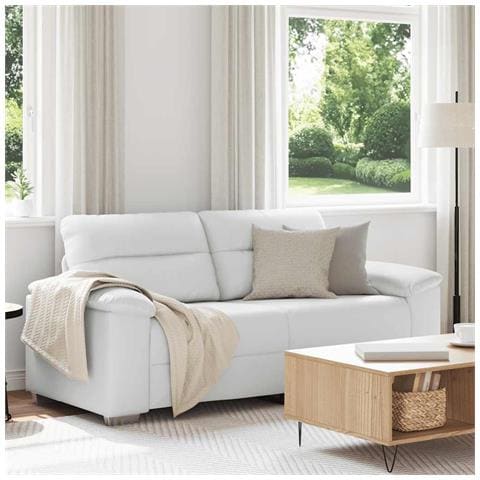 Divano a 2 posti Bianco in Similpelle 180x81x84 cm - Foto 2