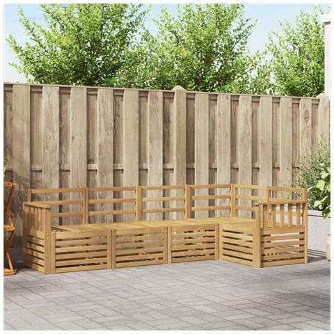 Set di divani da esterno 5 pcs Bianco 247 x 128,5 x 73 cm - Foto 2