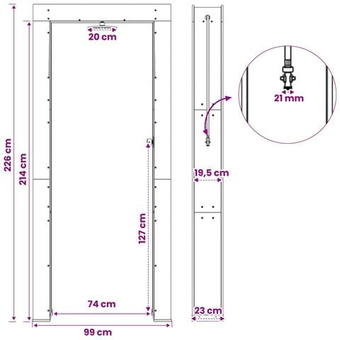 Doccia da esterno 226 cm Bianco - Foto 8