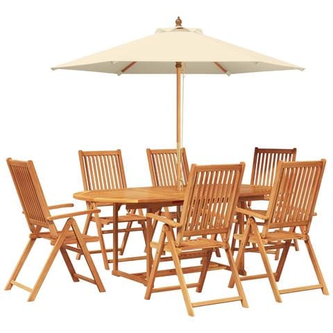 Set da pranzo da esterno con ombrellone 8 pz - Foto 1