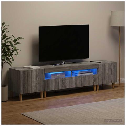 Mobile TV LED a 5 pezzi Sonoma grigio Legno ingegnerizzato - Foto 9
