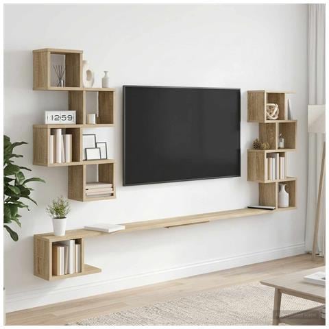 Mensola per TV da muro Rovere Sonoma 200 x 15 x 94 cm - Foto 2