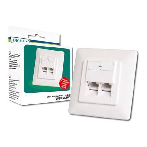 Presa Doppia A Incasso Rj 45 Categoria 5E Schermata Stp Cm 8 X 8 (Dn-9001 / B5-N)  - Foto 1