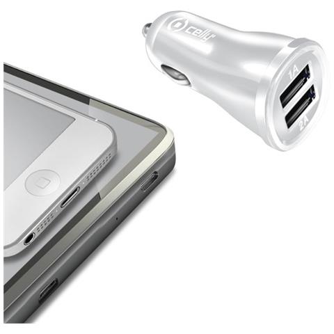 Caricabatterie da Auto USB 2.0 12/24V da 2.1A Colore Bianco - Foto 2