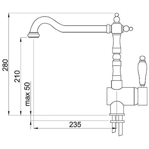 Miscelatore Monocomando Modello Rio 28 x 23.5 cm Colore Ottone - Foto 2