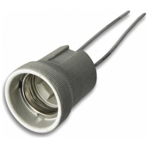 Portalampade E27 In Ceramica Porcellana Con Filo Max 100w - Foto 1