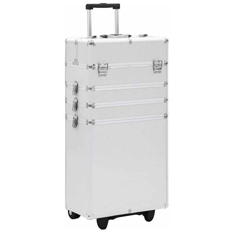 Valigia Trolley Per Cosmetici In Alluminio Argento - Foto 1