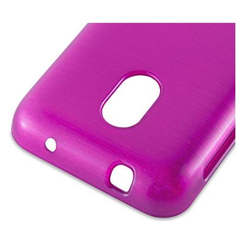 Custodia Compatibile Con Nokia Lumia 620 In Rosa - Coperchio Protettivo In Silicone Tpu Flessibile Con Design Spazzolato - Foto 2