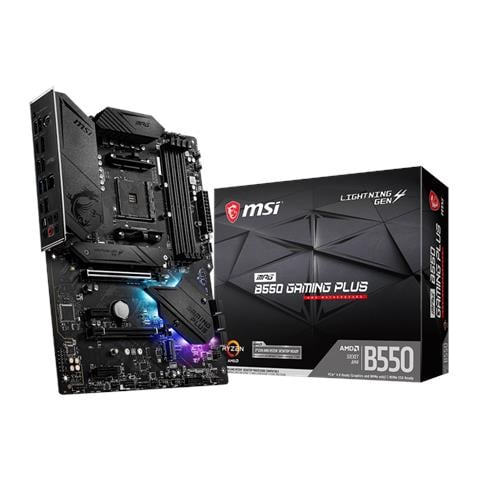 MSI MPG B550 Gaming Plus, AMD, Socket AM4, AMD Ryzen 3000 Series, DDR4-SDRAM, 128 GB, DIMM - Foto 2