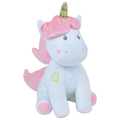 023755 Unicorno Peluche + / 24 Centimetri Musicale E Luminosa Bianco Rosa - Foto 2
