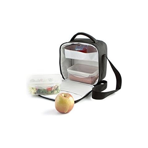 Go Lunch, Borsa Termica Porta-pranzo, Incl. 2 Contenitori, 22 X 13 X 22 Cm, Colore: Nero - Foto 3
