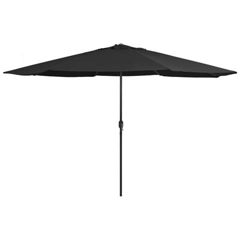 Ombrellone da Esterni con Palo in Metallo 390 cm Nero - Foto 1