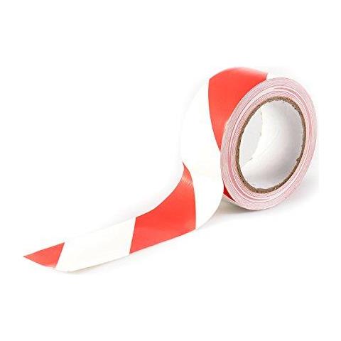 Premium Red Bianco Avviso Di Pericolo Tape - 33m X 50mm (2) - Adesivo Marcatura Barriera Nastro - Di Alta Qualit Roll Di - Foto 2