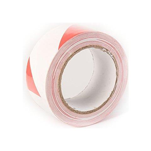 Premium Red Bianco Avviso Di Pericolo Tape - 33m X 50mm (2) - Adesivo Marcatura Barriera Nastro - Di Alta Qualit Roll Di - Foto 3