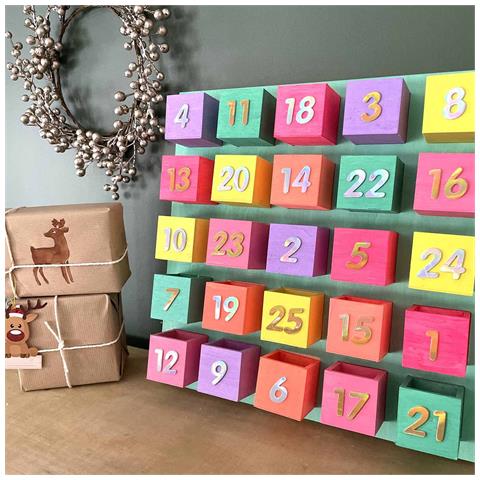 Calendario Dell'avvento Con Caselle Magnetiche 36 X 36 Cm - Foto 5