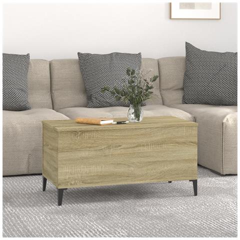 Tavolino Salotto Rovere Sonoma 90x44,5x45 Cm Legno Multistrato - Foto 2