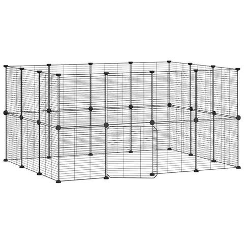 Gabbia Per Animali 28 Pannelli Con Porta Nero 35x35 Cm Acciaio - Foto 1