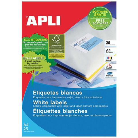 Etichette Per Stampante Bianco 63,5 X 38,1 Mm 25 Foglie - Foto 1