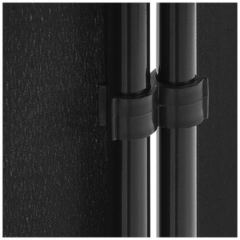 Paravento 3 Pannelli Tessuto Nero 160 X 170 Cm Narni - Foto 2