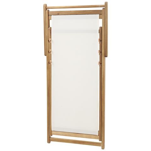 Set Di 2 Sedie A Sdraio Legno Acacia Chiaro Motivo Foglie Bianco E Verde Anzio - Foto 2