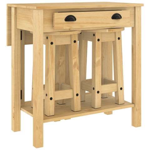 Set Da Bar 3 Pz In Legno Massello Di Pino - Foto 2