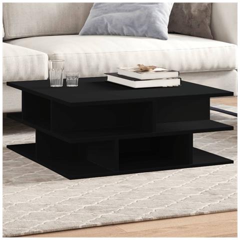 Tavolino Da Salotto Nero 70x70x29 Cm In Legno Multistrato - Foto 1
