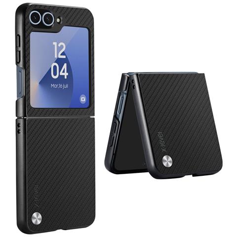 Cover Per Samsung Galaxy Z Flip6 Texture Fibra Di Carbonio, Nero - Foto 2