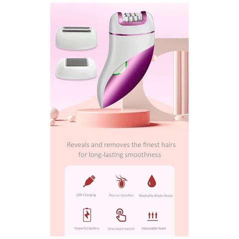 Epilatore Rasoio Elettrico Ricaricabile 3in1 Donna Corpo Pedicure Lima Sk-155 - Foto 6