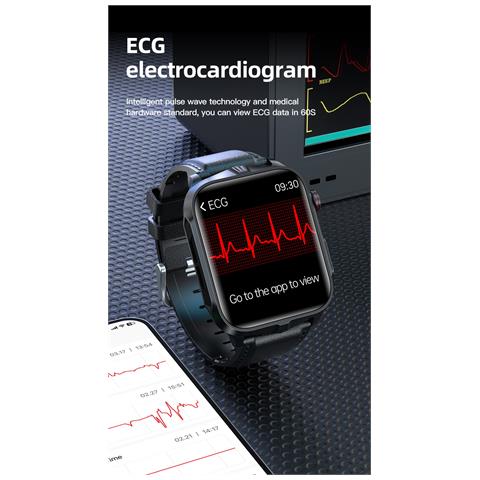 Braccialetto Di Attività Con Ecg Per Frequenza Cardiaca, Pressione Sanguigna, Sonno/stress Blue - Foto 5