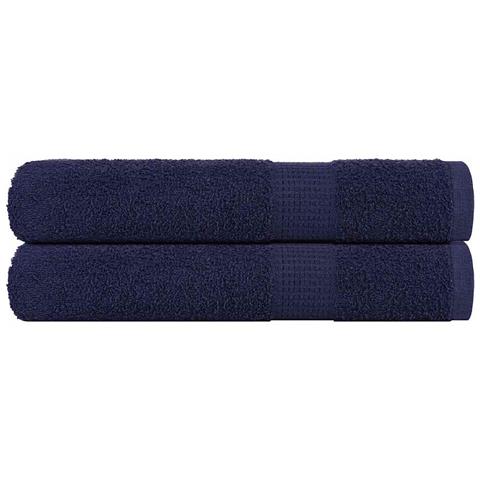 Asciugamani 2 Pz Blu Marino 100x200 Cm 360 G/m 100% Cotone - Foto 1
