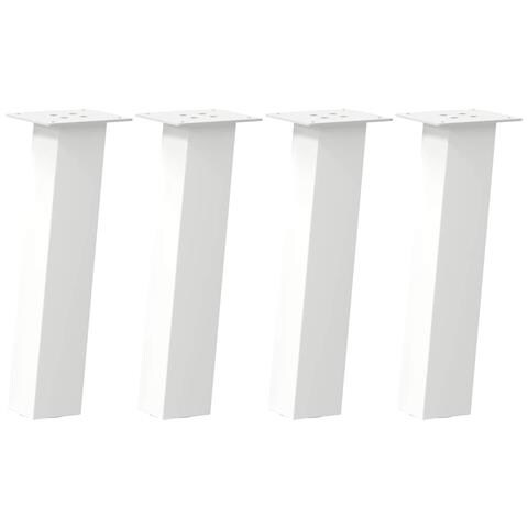 Gambe Per Tavolino 4 Pz Bianco 30 Cm In Acciaio - Foto 2