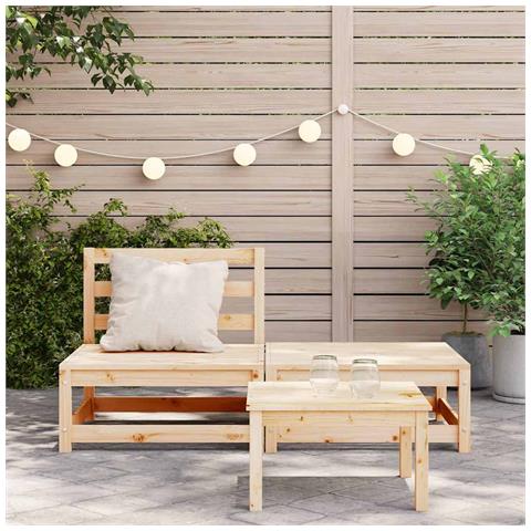 Lusso Casadino - Divano Giardino Senza Braccioli Con Poggiapiedi Massello Pino - Foto 2