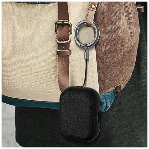 Custodia Protettiva In Tpu Compatibile Con Airpods 1/2 - Texture In Pelle, Antiurto Black - Foto 5