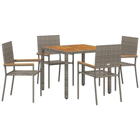 Set da Pranzo per Giardino 5 pcs Grigio 90 x 90 x 75 cm - Foto 1