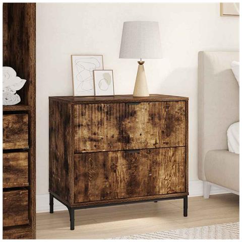 Comodino Rovere fumo 63.5 x 36 x 61 cm Legno multistrato - Foto 2