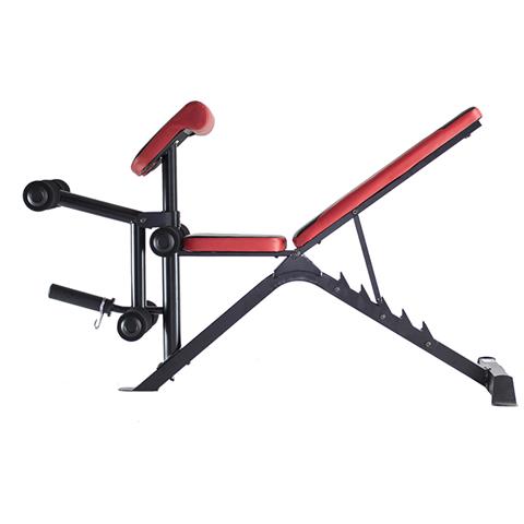 LS3859 Panca di allenamento con peso regolabile Schienale regolabile Sedile regolabile Gym Nero, Rosso - Foto 1