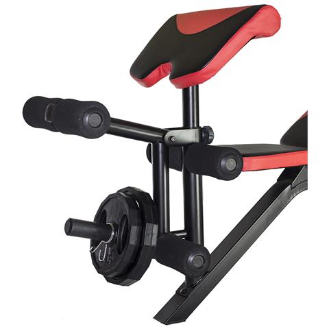 LS3859 Panca di allenamento con peso regolabile Schienale regolabile Sedile regolabile Gym Nero, Rosso - Foto 4