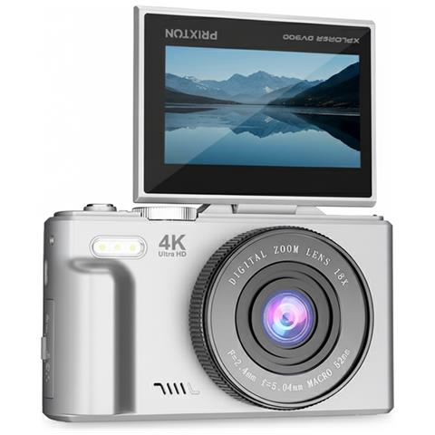 Digital Cam Xplorer Dv900 Wifi, Schermo Lcd Ips Flip 3"", Risoluzione 4k E 64mp, Autonomia 90 Minuti, Schede Sd Fino A 256gb, Colore Grigio - Foto 1