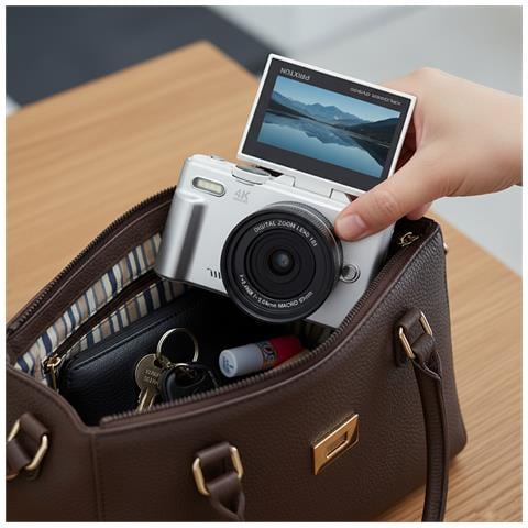 Digital Cam Xplorer Dv900 Wifi, Schermo Lcd Ips Flip 3"", Risoluzione 4k E 64mp, Autonomia 90 Minuti, Schede Sd Fino A 256gb, Colore Grigio - Foto 3