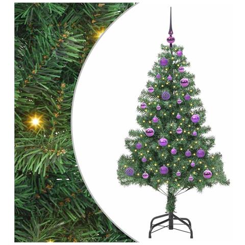 Albero di Natale con 150 LED con supporto Verde 150 cm PVC - Foto 1